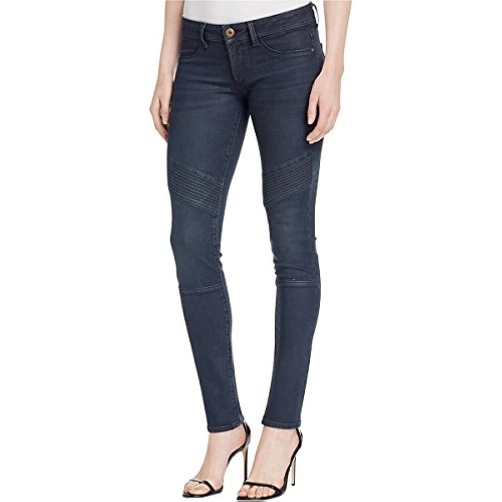 DL1961 Women's Coated Florence Instasculpt Moto Skinny Jeans, Size 27 Black